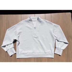 OGIO LOG861 Womens White Quarter Zip Mock Neck Pullover Sweatshirt 2XL